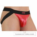 BURN 010 Jockstrap czerwony/czarny L - designerski pas biodrowy BURN