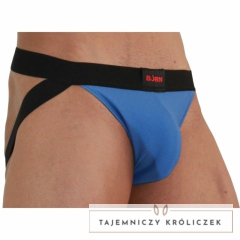 BURN JOCK 008 niebiesko-czarny S - stylowy pas biodrowy z elastycznej tkaniny BURN