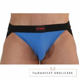 BURN JOCK 008 niebiesko-czarny S - stylowy pas biodrowy z elastycznej tkaniny BURN