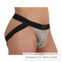 BURN Jock 001 pas biodrowy XL błyszczący beżowo-czarny BURN