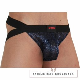 BURN Jock 006 pas biodrowy XL, błyszczący niebiesko-czarny BURN