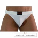 BURN Jock 007 Lycra Biały L - stylowy pas biodrowy z elastycznego materiału BURN