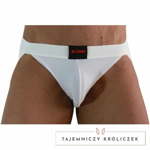 BURN Jock 007 Lycra Biały L - stylowy pas biodrowy z elastycznego materiału BURN
