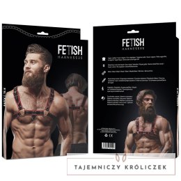 Fetish Submissive Attitude Uprząż męska na klatkę piersiową czarno-czerwona, eco-skora FETISH SUBMISSIVE