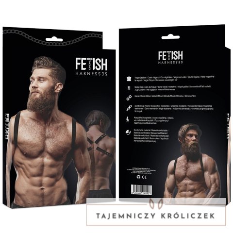 Fetish Submissive Attitude uprząż męska z eko-skory, regulowana, czarna FETISH SUBMISSIVE
