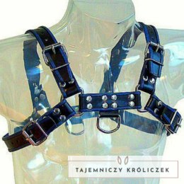 LEATHER BODY Uprząż skorzana męska Bulldog niebiesko-czarna S-XL LEATHER BODY