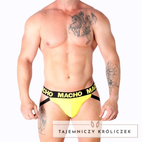 MACHO MX25A Jockstrap Lycra żołty XL - sportowy komfort i przewiewność MACHO UNDERWEAR