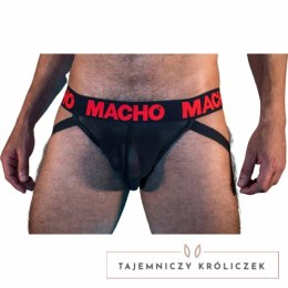 MACHO MX26X2 JOCK jockstrap czarno-czerwony L, elastyczny materiał MACHO UNDERWEAR