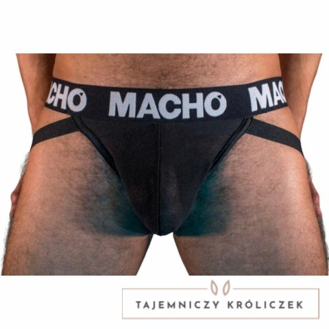 Macho MX25NN Jock Czarny M - połprzezroczysta bielizna męska MACHO UNDERWEAR