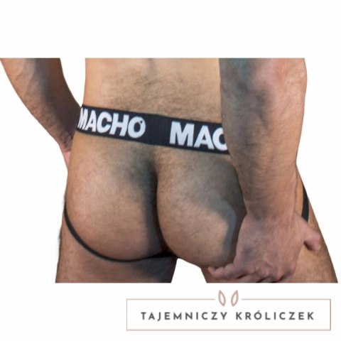 Macho MX25NN Jock Czarny M - połprzezroczysta bielizna męska MACHO UNDERWEAR