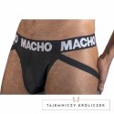 Macho MX25NN Jockstrap Czarny S - elastyczna połprzezroczysta bielizna MACHO UNDERWEAR
