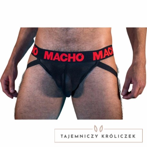 Macho MX26X2 Jockstrap czarno-czerwony XL - elastyczny połprzezroczysty MACHO UNDERWEAR