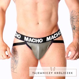 Macho MX27GR Jock szary-beżowy XL imitacja skory, elastyczny MACHO UNDERWEAR