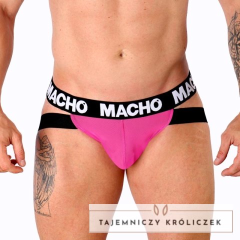 Macho MX28FR Jockstrap rożowy neonowy L - elastyczny anatomiczny kroj MACHO UNDERWEAR