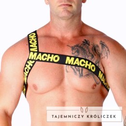 Macho Szelki rzymskie elastyczne żołte S/M - stylowa uprząż unisex MACHO UNDERWEAR