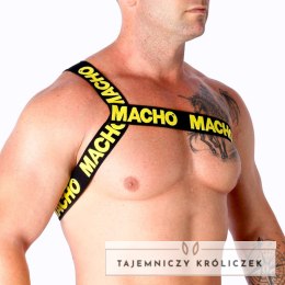 Macho Szelki rzymskie elastyczne żołte S/M - stylowa uprząż unisex MACHO UNDERWEAR