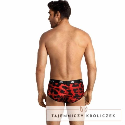 ANAIS MEN Savage Brief XL czerwony mikrofasadowy wzor zwierzęcy ANAIS MEN