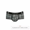 Anais Men Balance Brief XL - Sportowe bokserki z mikrofibry, czarno-szara krata ANAIS MEN