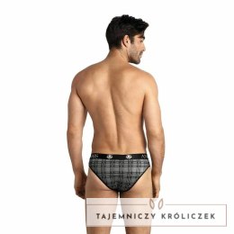 Anais Men Balance Slip S - męskie slipy mikrofibra kratka czarno-szara ANAIS MEN