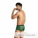 Anais Men Magic Brief L - Męskie bokserki z lycry w kratę zielono-czarną ANAIS MEN