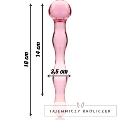 Ibiza Nebula Model 13 Szklany rożowy element intymny 18 cm borokrzemowe szkło NEBULA SERIES BY IBIZA