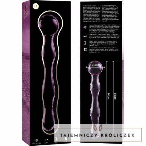 Ibiza Nebula Model 13 Szklany rożowy element intymny 18 cm borokrzemowe szkło NEBULA SERIES BY IBIZA