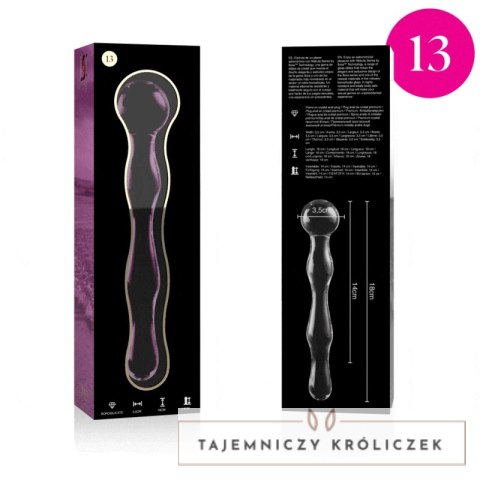 Ibiza Nebula Model 13 Szklany rożowy element intymny 18 cm borokrzemowe szkło NEBULA SERIES BY IBIZA