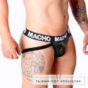 MACHO MX25NC Jock L czarna syntetyczna skora elastyczna MACHO UNDERWEAR