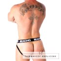 MACHO MX25NC Jock L czarna syntetyczna skora elastyczna MACHO UNDERWEAR