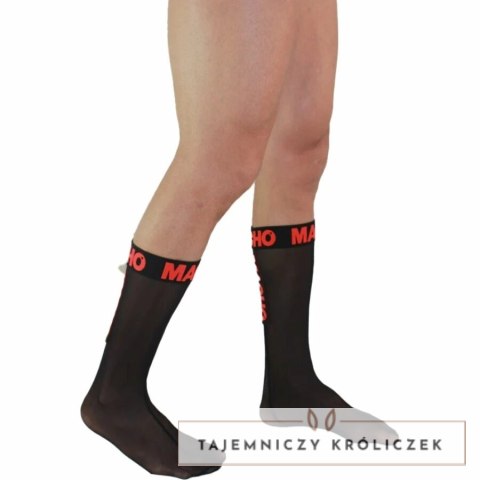 MACHO Skarpetki Połprzezroczyste Czarny/Czerwony Uniwersalny Rozmiar MACHO UNDERWEAR