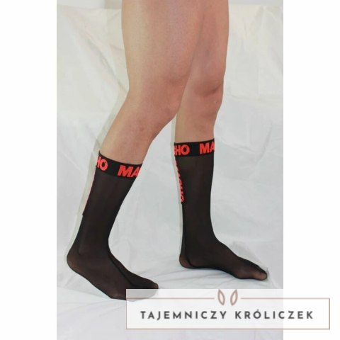 MACHO Skarpetki Połprzezroczyste Czarny/Czerwony Uniwersalny Rozmiar MACHO UNDERWEAR