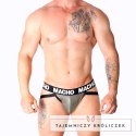 Macho MX27GR Jock szary-beżowy XL imitacja skory, elastyczny MACHO UNDERWEAR