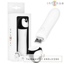 INTENSE RICO - Kompaktowy Wibrujący Model Pingwin USB, 8 Trybow, Biały INTENSE