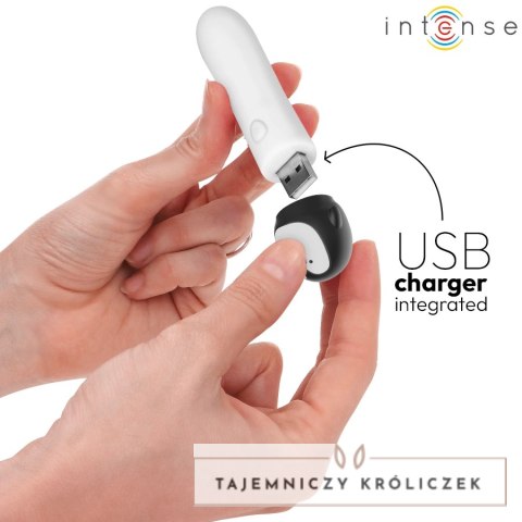 INTENSE RICO - Kompaktowy Wibrujący Model Pingwin USB, 8 Trybow, Biały INTENSE