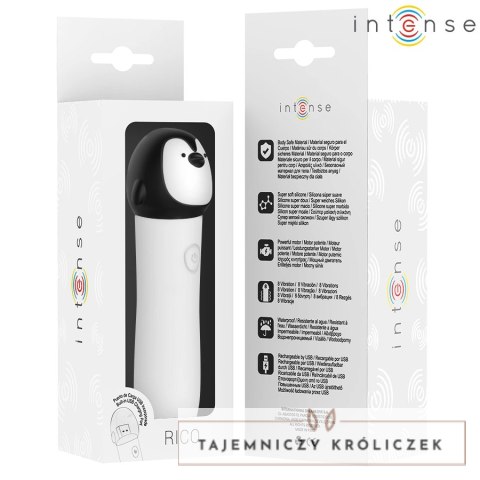 INTENSE RICO - Kompaktowy Wibrujący Model Pingwin USB, 8 Trybow, Biały INTENSE