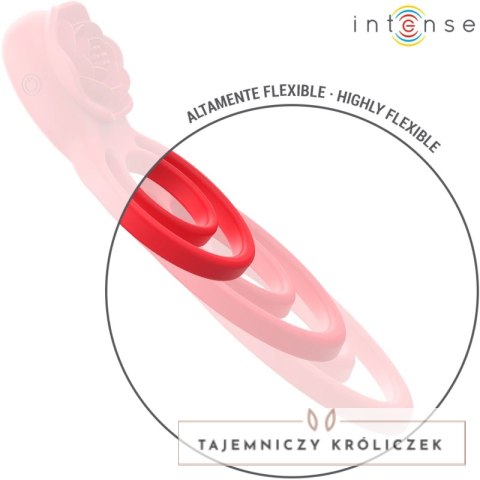 Intense Gail Stymulator w kształcie roży 10 trybow czerwony z pilotem INTENSE