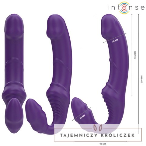 Intense Jill podwojny wibrator 20 cm fioletowy pilot bezprzewodowy INTENSE