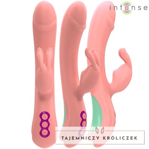 Intense Rachel Rabbit model oscylacyjny 5 trybow rożowy silikon 23cm INTENSE
