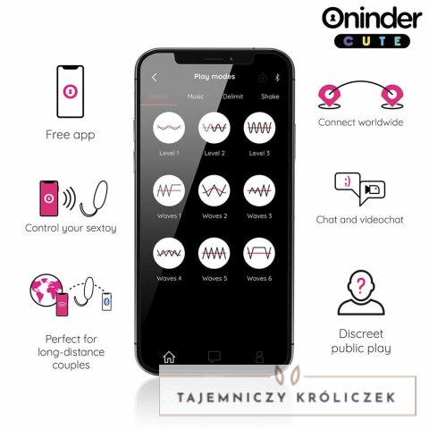 ONINDER CUTE - Intymna Maszyna Wibrująca z Aplikacją, 9 Trybow, Rożne Kolory ONINDER