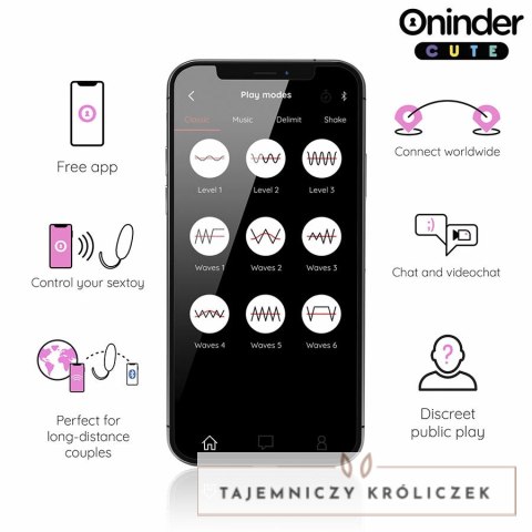 ONINDER CUTE Jajko Wibrujące 360° App IPX7 Silikonowe Kolorowe USB ONINDER
