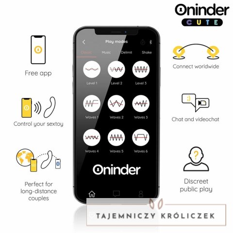 ONINDER CUTE Love Buddy Master - Wibrujący model z aplikacją, żołty 14 cm ONINDER