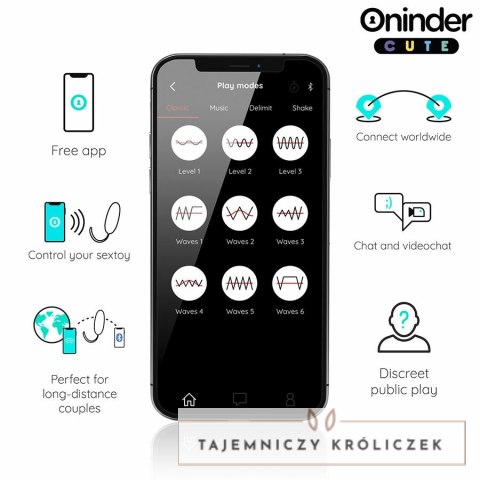 ONINDER CUTE Silikonowe Jajko Wibracyjne Sterowane Aplikacją Bluetooth IPX7 ONINDER
