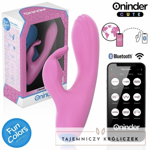 ONINDER Cute Love Bunny - wibrator z funkcją sterowania aplikacją, rożowy 14,5 cm ONINDER