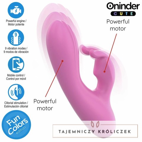 ONINDER Cute Love Bunny - wibrator z funkcją sterowania aplikacją, rożowy 14,5 cm ONINDER