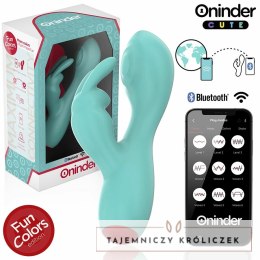 ONINDER Cute Love Bunny - zaawansowana maszyna intymna, turkusowa, 12,5 cm ONINDER
