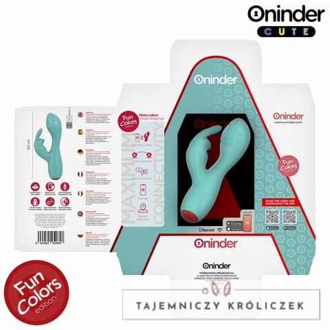 ONINDER Cute Love Bunny - zaawansowana maszyna intymna, turkusowa, 12,5 cm ONINDER