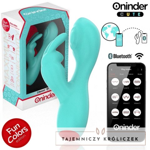 ONINDER Cute Love Bunny - zaawansowana maszyna intymna, turkusowa, 12,5 cm ONINDER