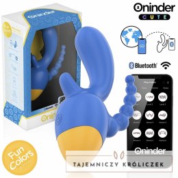 ONINDER Cute Triple Vibrator z Aplikacją - 9 Trybow, USB, Niebiesko-Żołty ONINDER