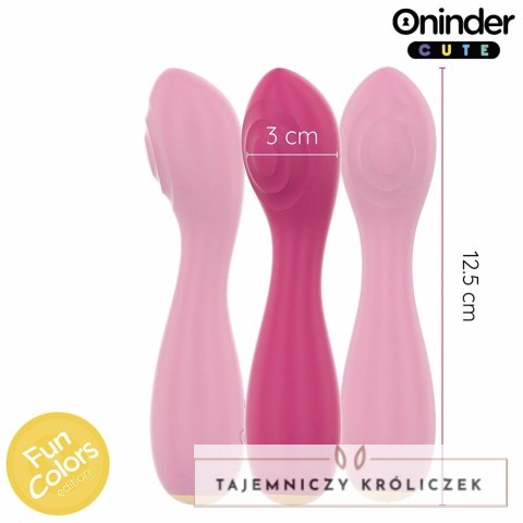 Oninder Cute Master - Wibrująca maszyna intymna G z aplikacją, rożowo-żołta 12,5 cm ONINDER