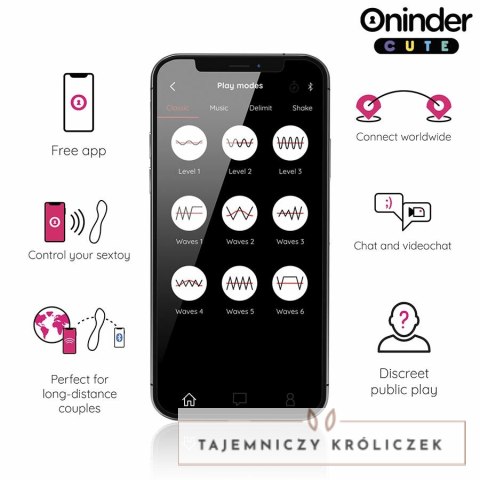 Oninder Cute Master - Wibrująca maszyna intymna G z aplikacją, rożowo-żołta 12,5 cm ONINDER